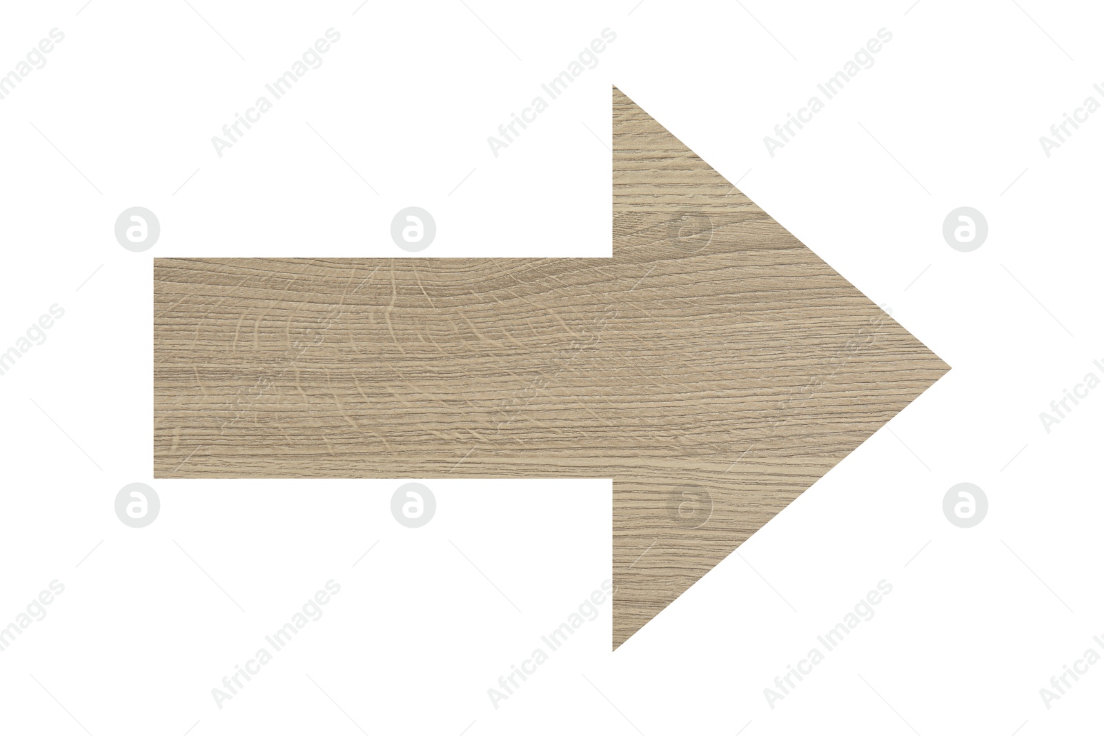 Image of Arrow with wooden texture isolated on white