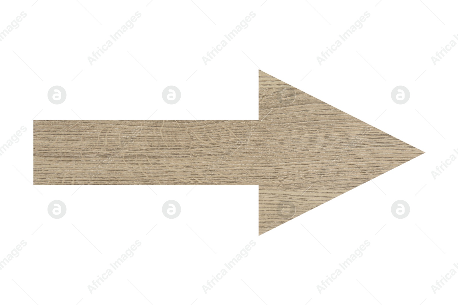 Image of Arrow with wooden texture isolated on white