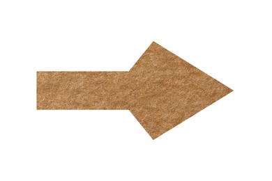 Image of Arrow with texture of kraft paper isolated on white