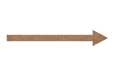 Image of Arrow with texture of kraft paper isolated on white