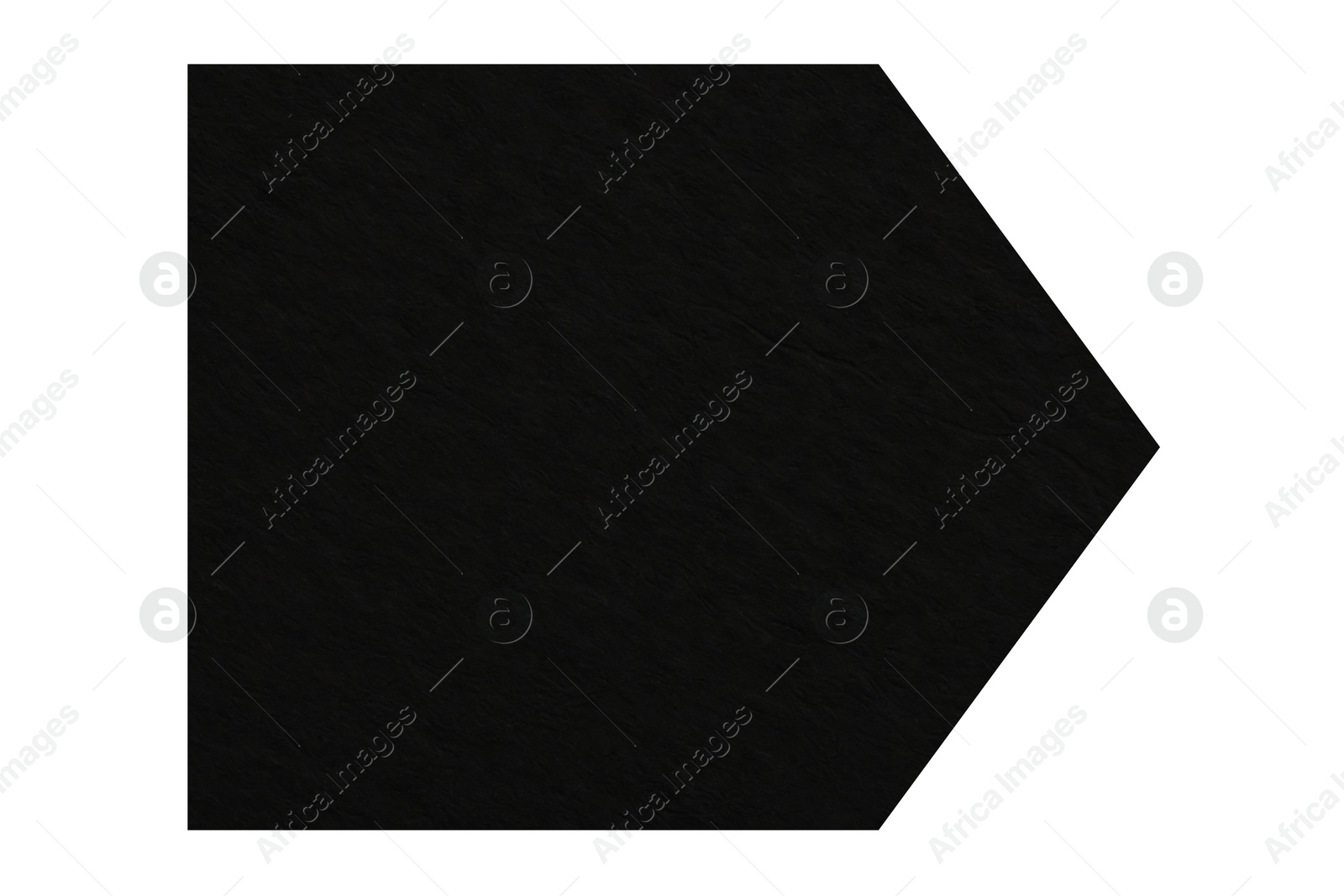 Image of Arrow with texture of black paper isolated on white