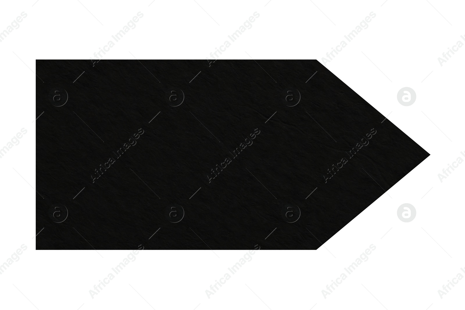 Image of Arrow with texture of black paper isolated on white