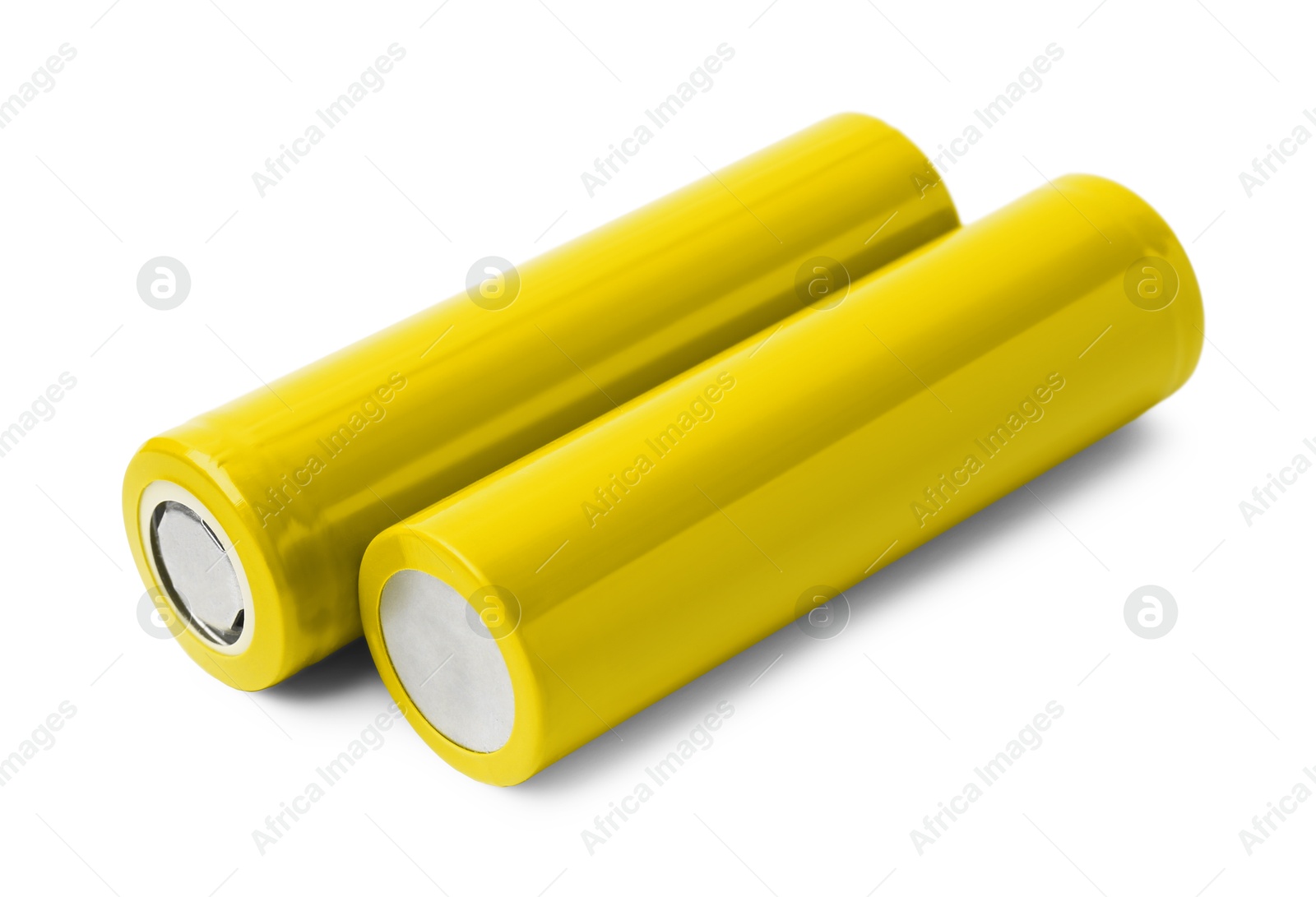 Image of Yellow AA alkaline batteries isolated on white