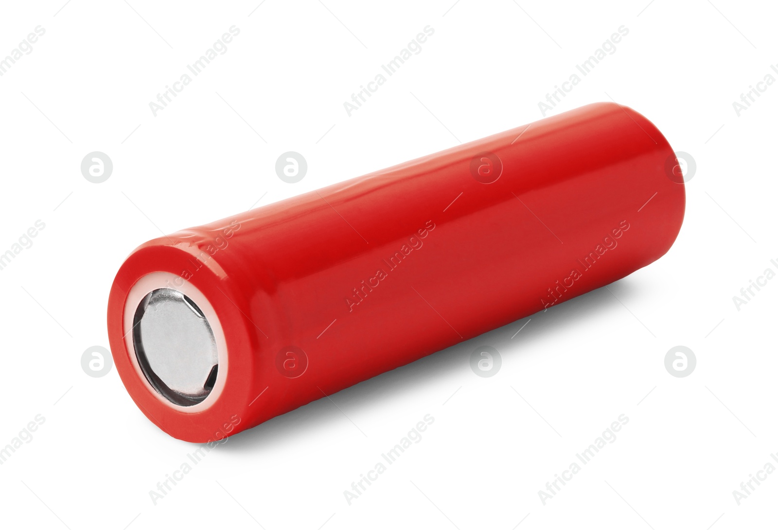 Image of Red AA alkaline battery isolated on white