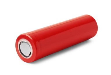 Image of Red AA alkaline battery isolated on white