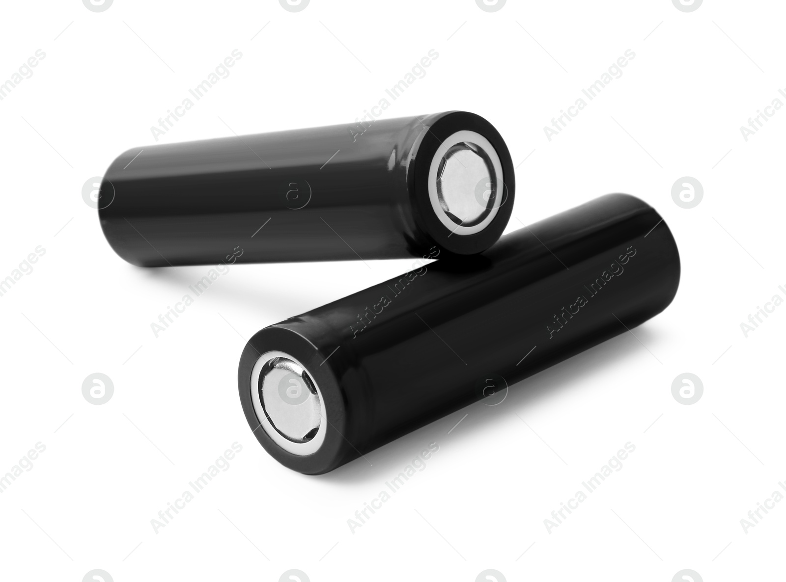 Image of Black AA alkaline batteries isolated on white