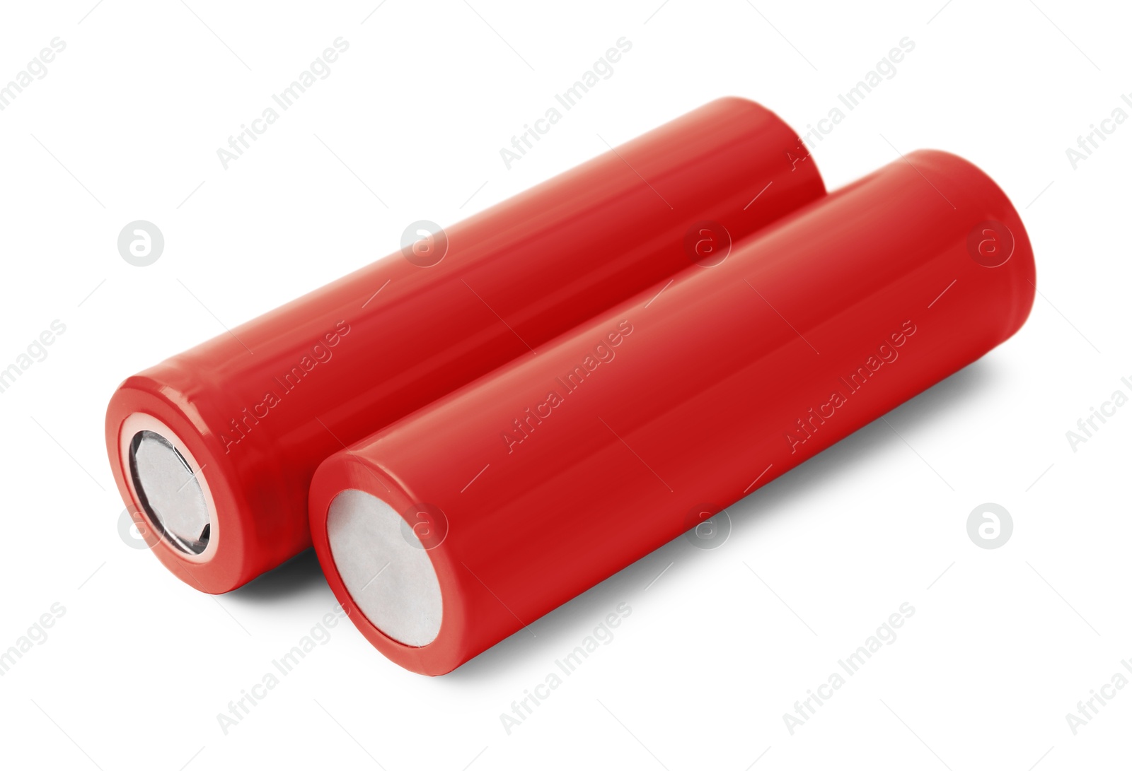 Image of Red AA alkaline batteries isolated on white