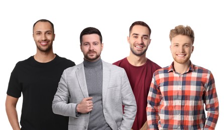 Image of Group of different people on white background