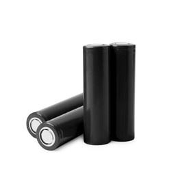 Image of Black AA alkaline batteries isolated on white