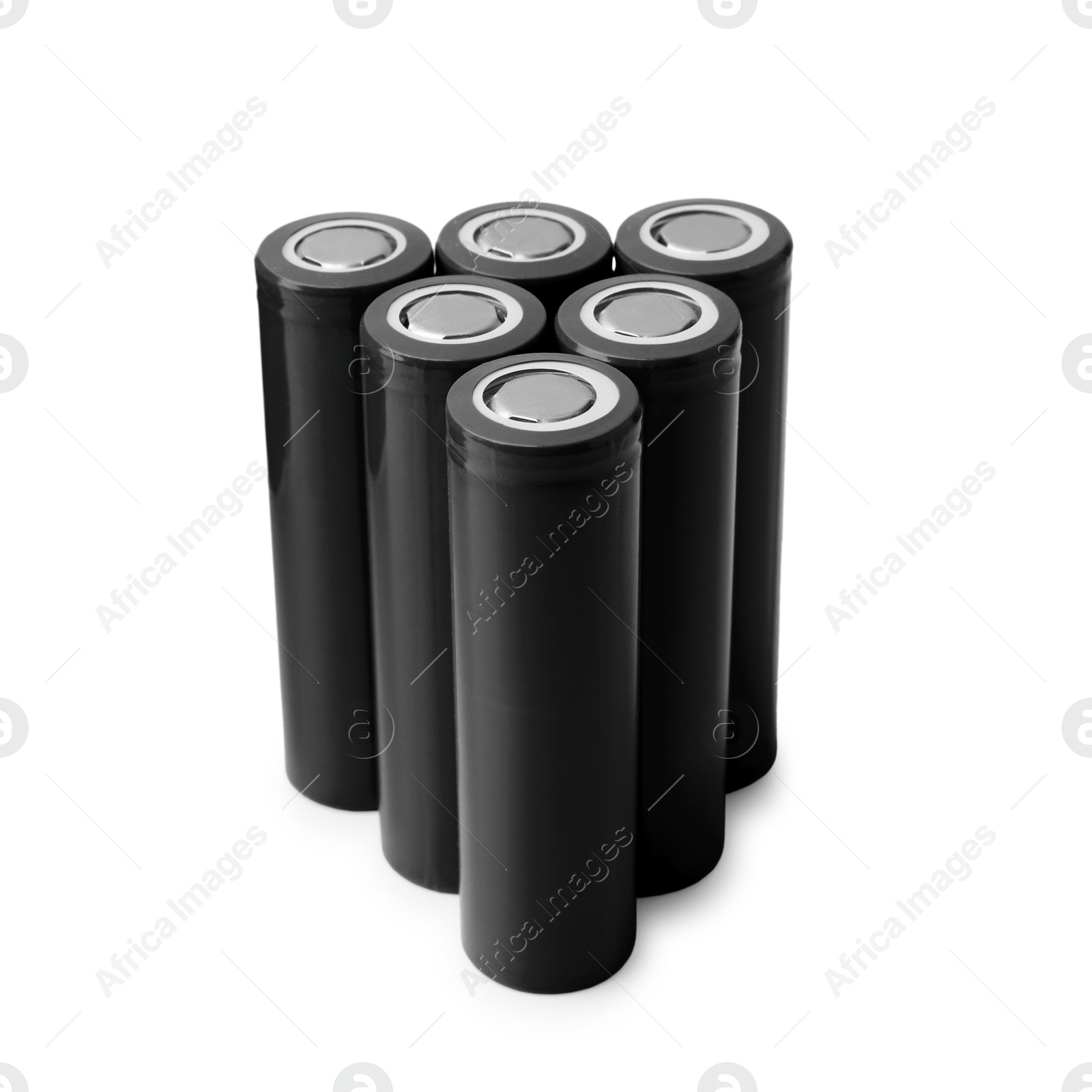 Image of Black AA alkaline batteries isolated on white