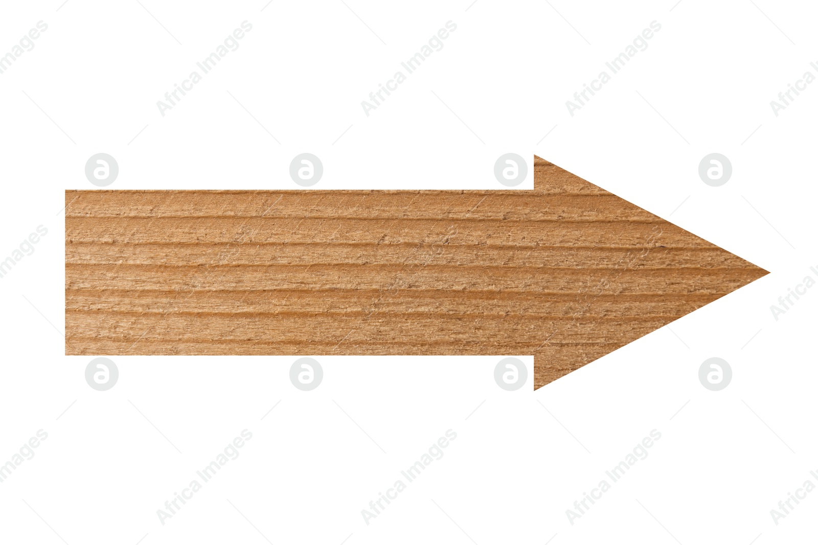 Image of Arrow with wooden texture isolated on white