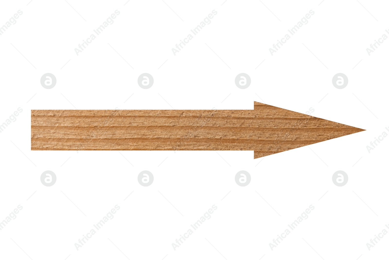 Image of Arrow with wooden texture isolated on white