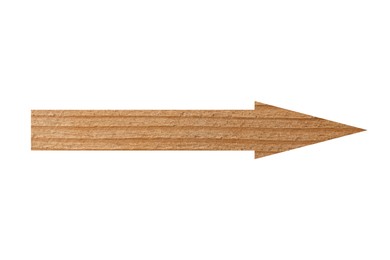 Image of Arrow with wooden texture isolated on white