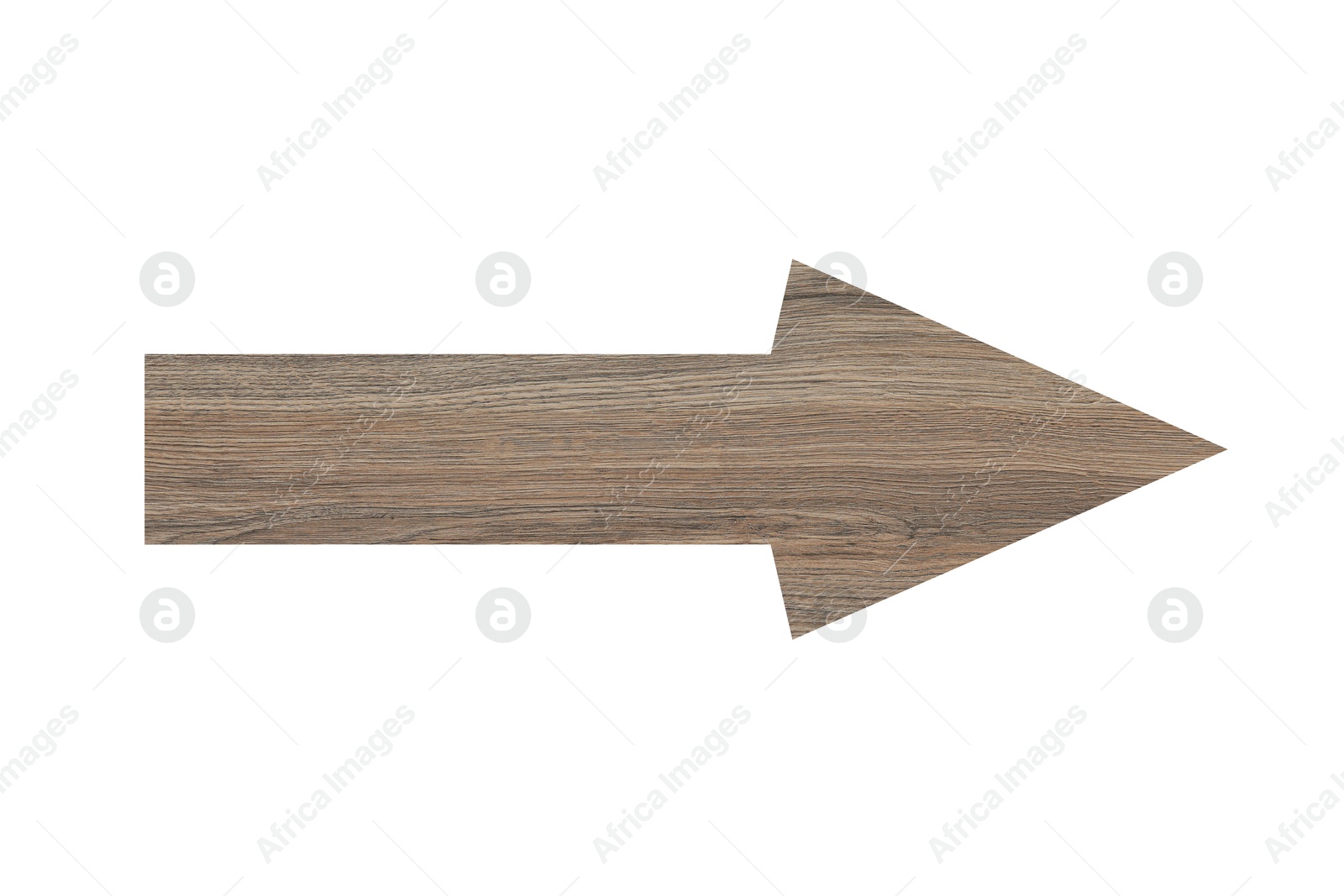 Image of Arrow with wooden texture isolated on white