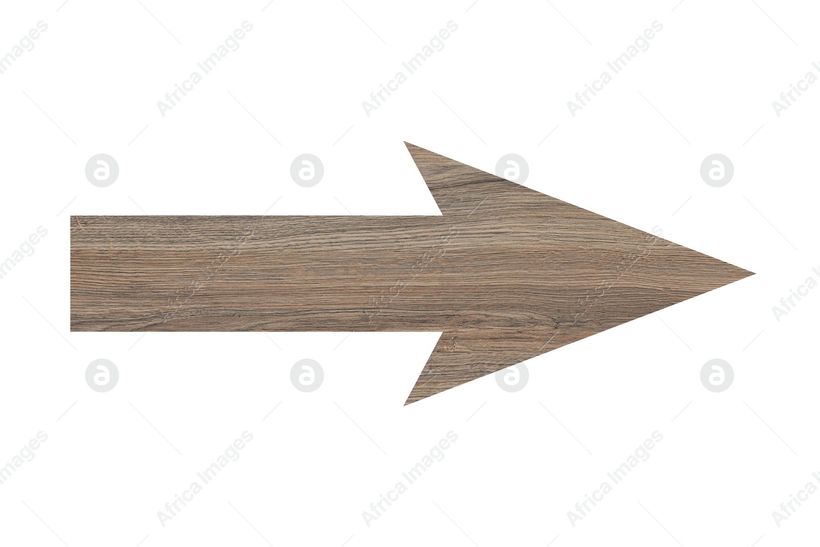 Image of Arrow with wooden texture isolated on white