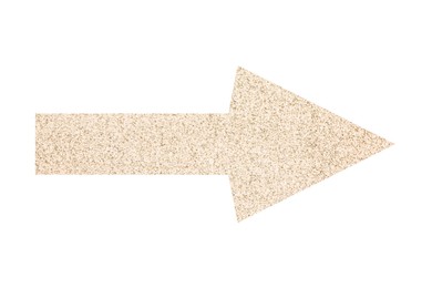 Image of Arrow with texture of beige plaster isolated on white