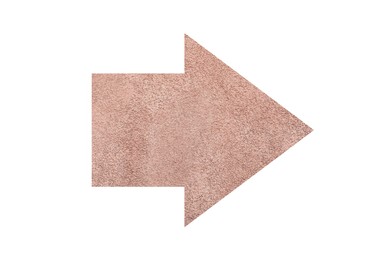 Image of Arrow with texture of pink plaster isolated on white