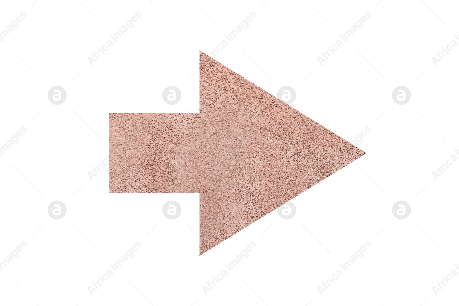 Image of Arrow with texture of pink plaster isolated on white