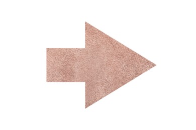 Image of Arrow with texture of pink plaster isolated on white