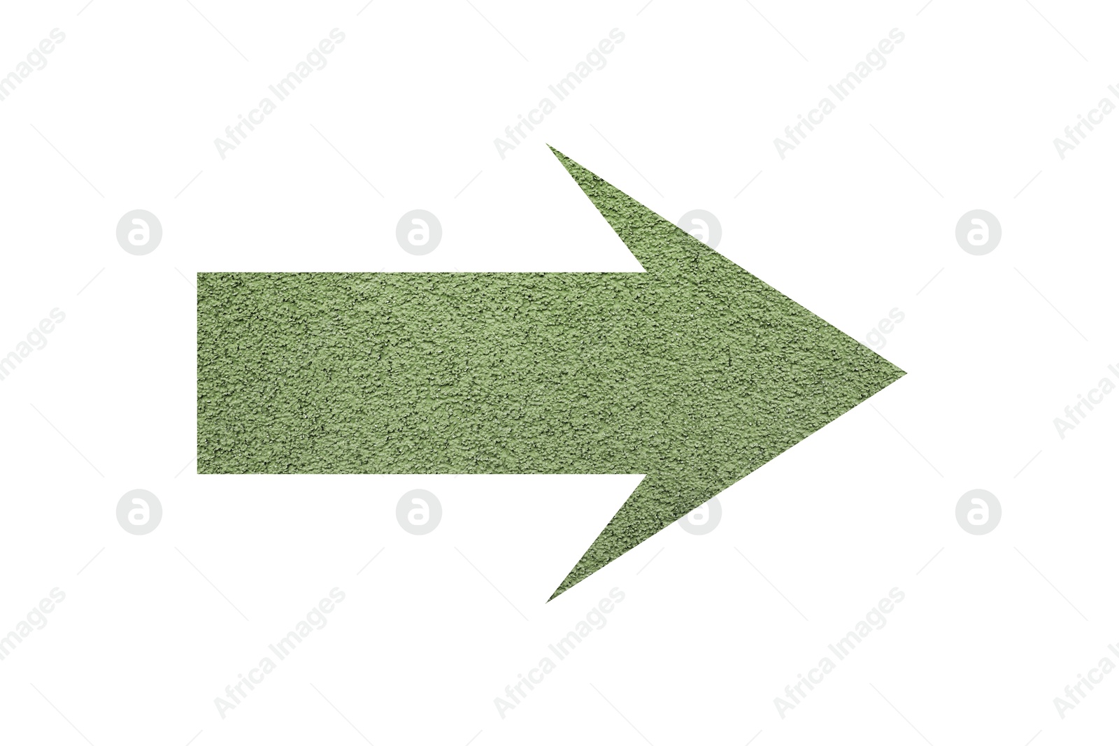 Image of Arrow with texture of green plaster isolated on white