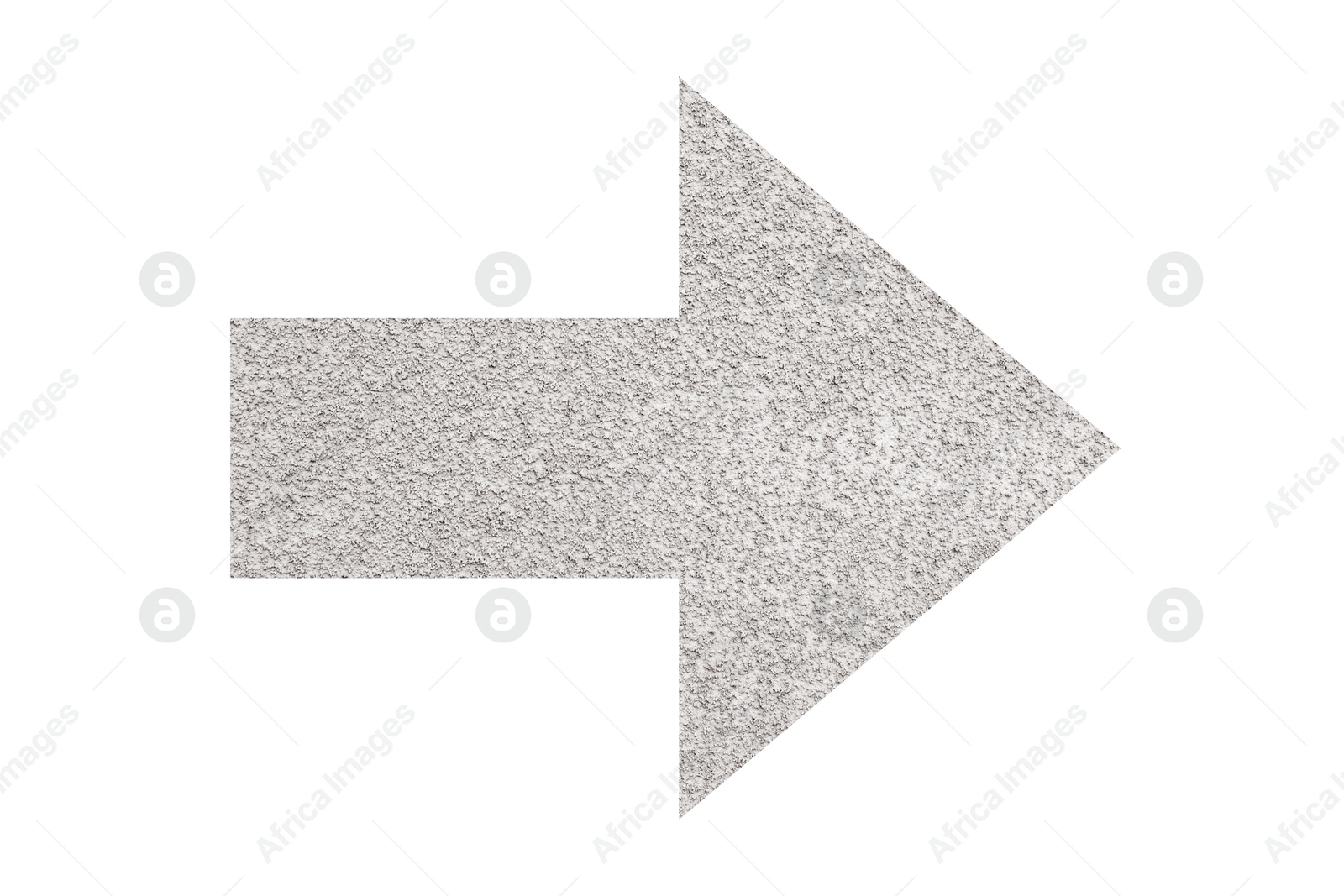 Image of Arrow with texture of plaster isolated on white