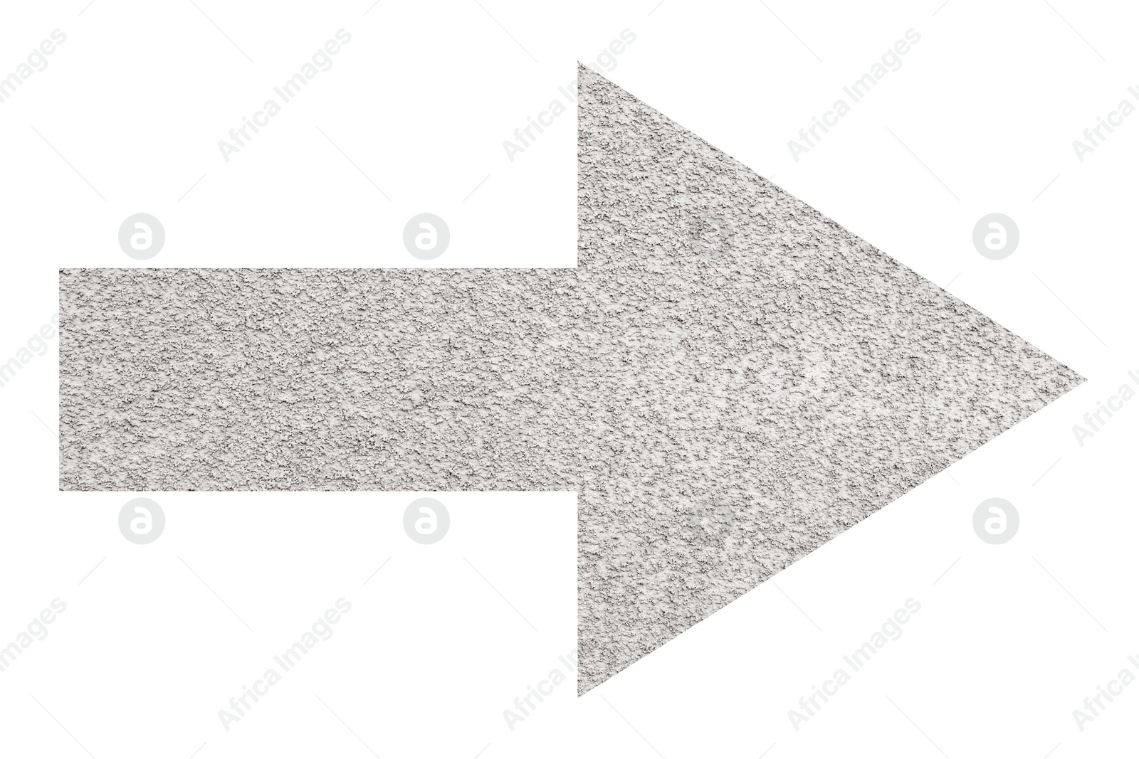 Image of Arrow with texture of plaster isolated on white