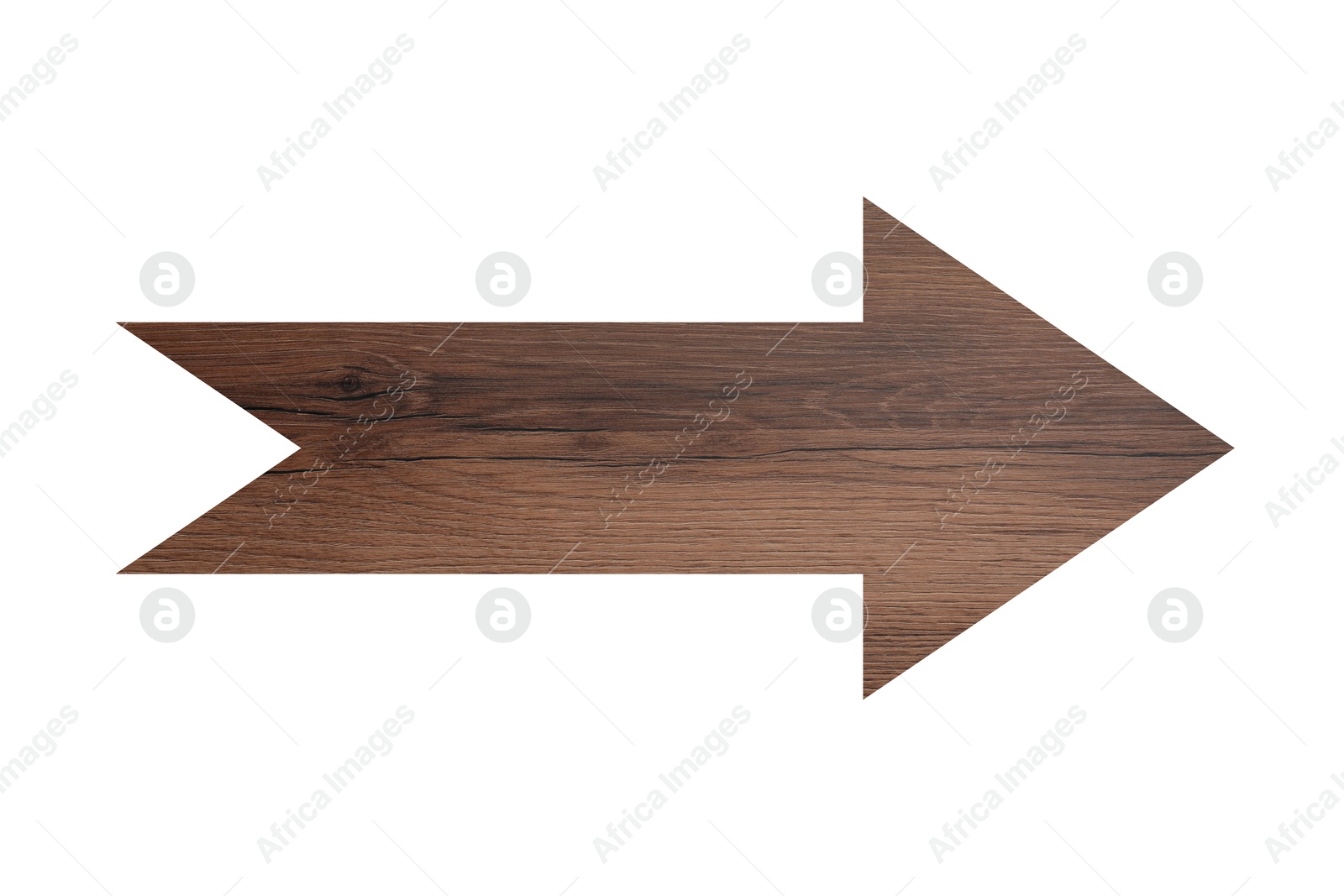 Image of Arrow with wooden texture isolated on white