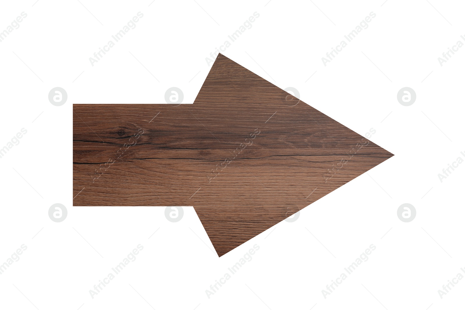 Image of Arrow with wooden texture isolated on white