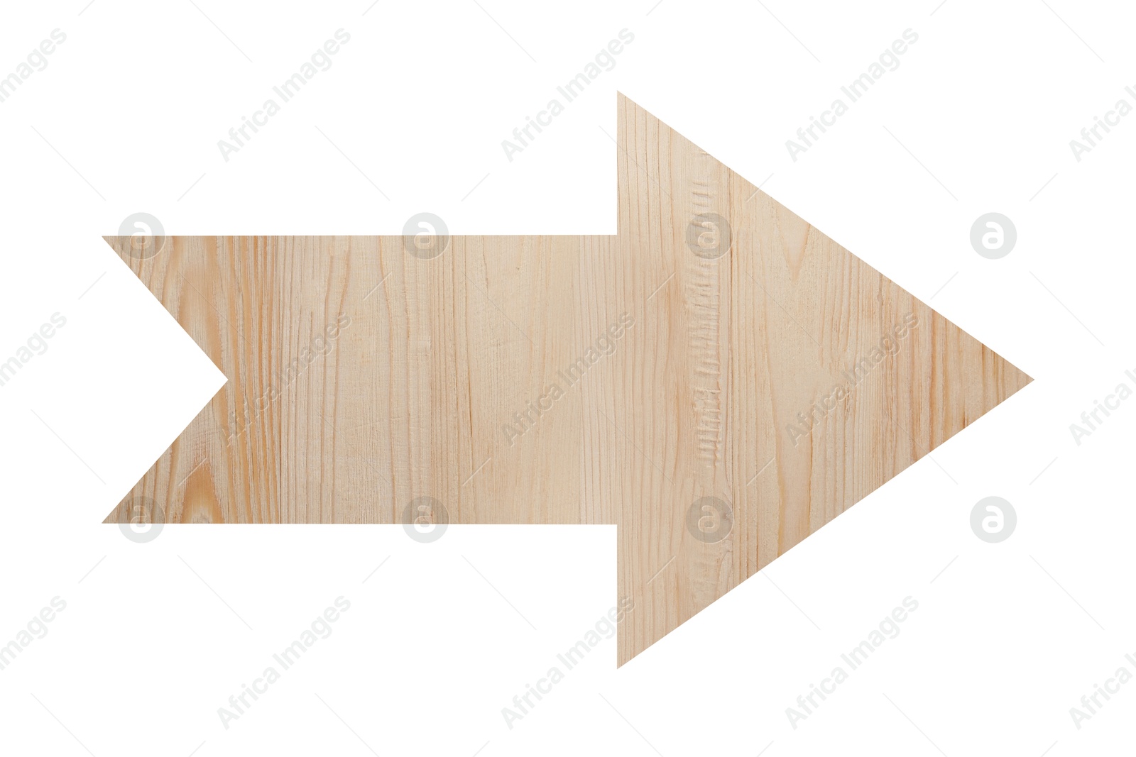 Image of Arrow with wooden texture isolated on white