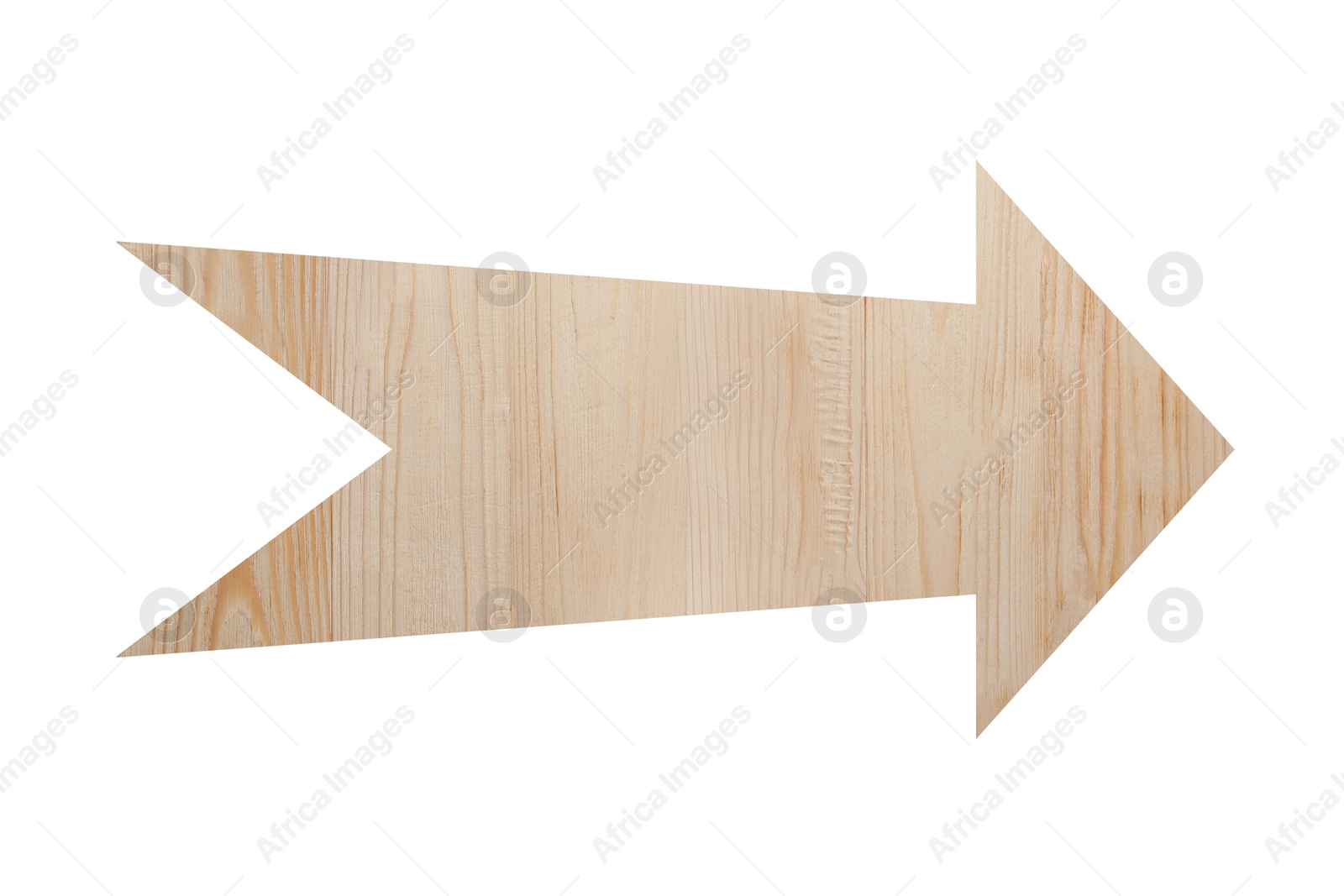 Image of Arrow with wooden texture isolated on white