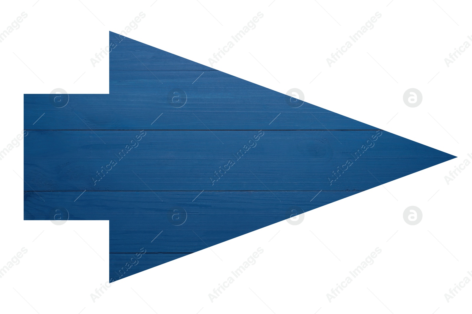 Image of Arrow with blue wooden texture isolated on white