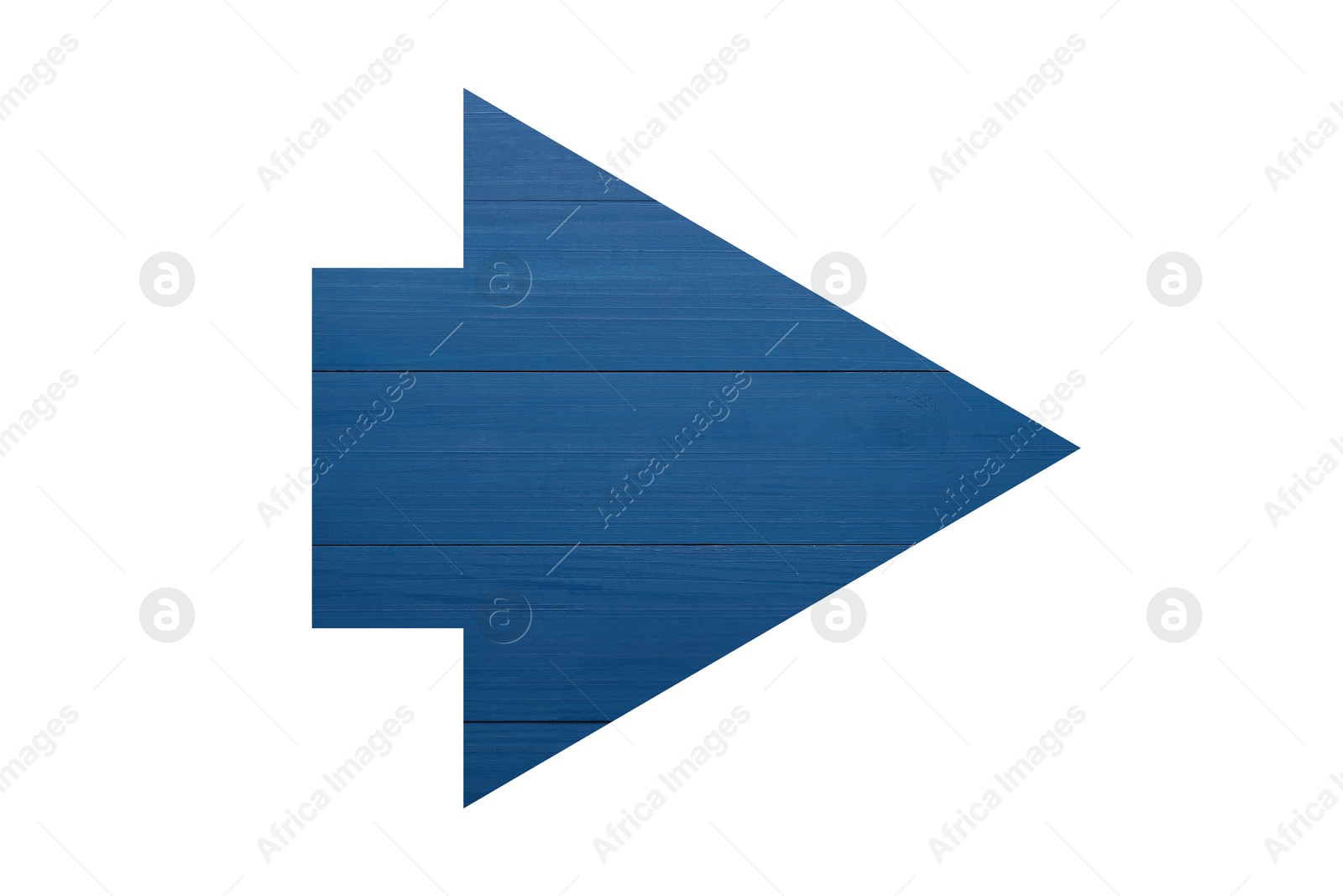 Image of Arrow with blue wooden texture isolated on white