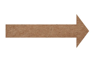 Image of Arrow with texture of kraft paper isolated on white