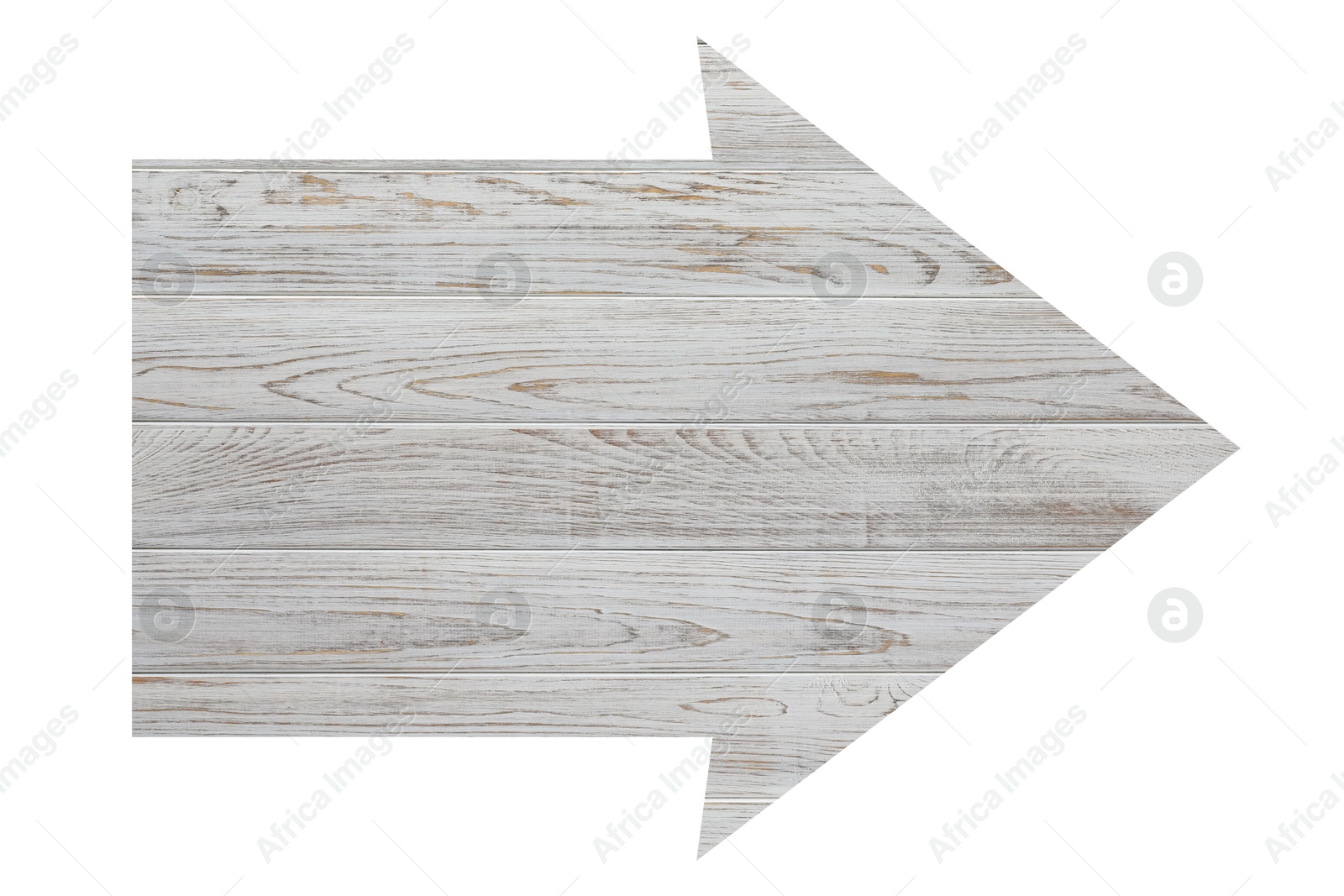 Image of Arrow with wooden texture isolated on white