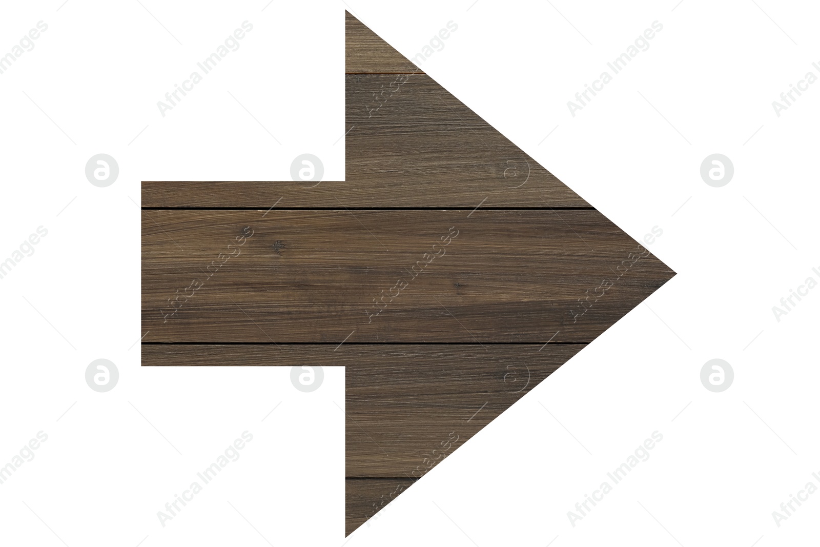 Image of Arrow with wooden texture isolated on white