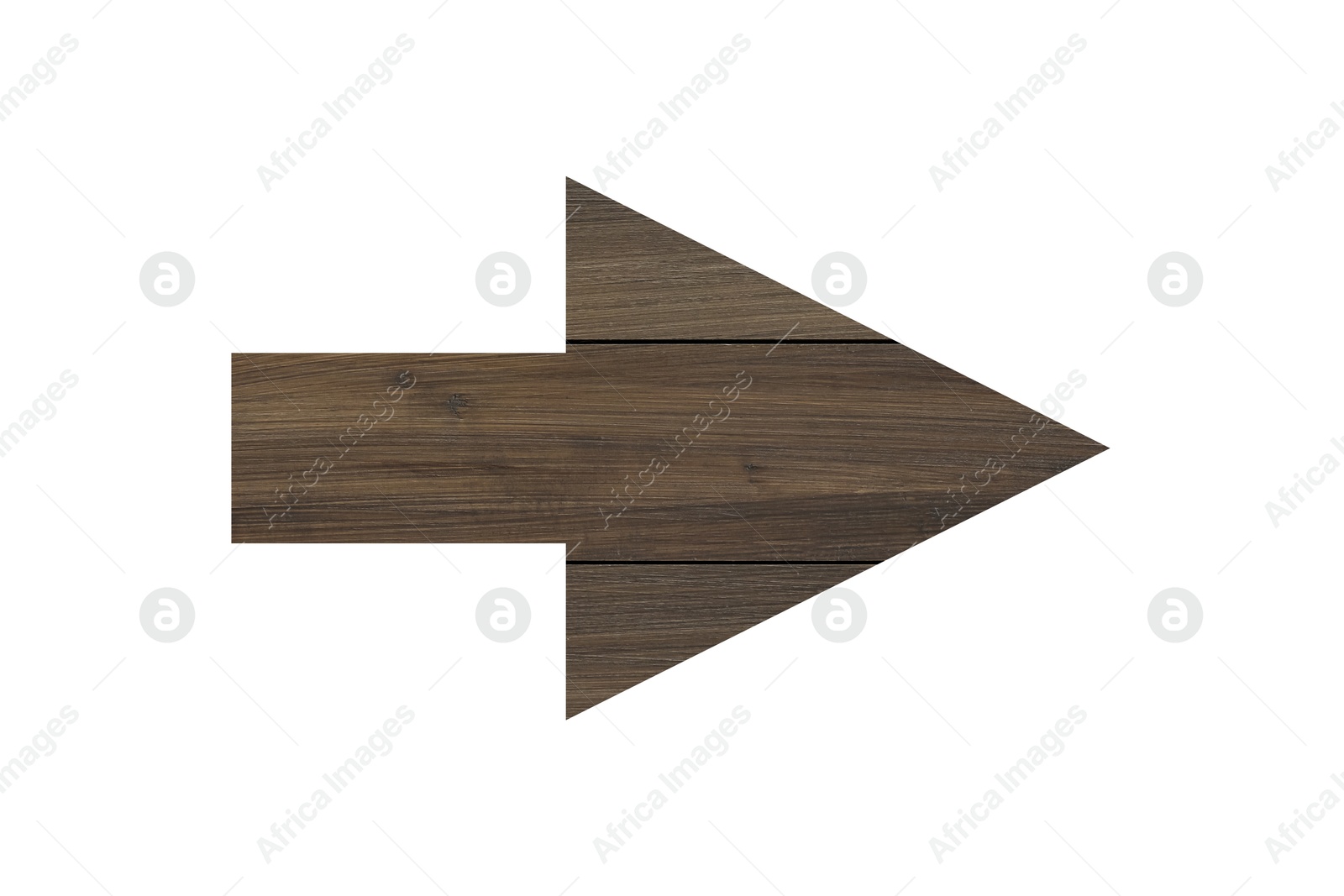 Image of Arrow with wooden texture isolated on white