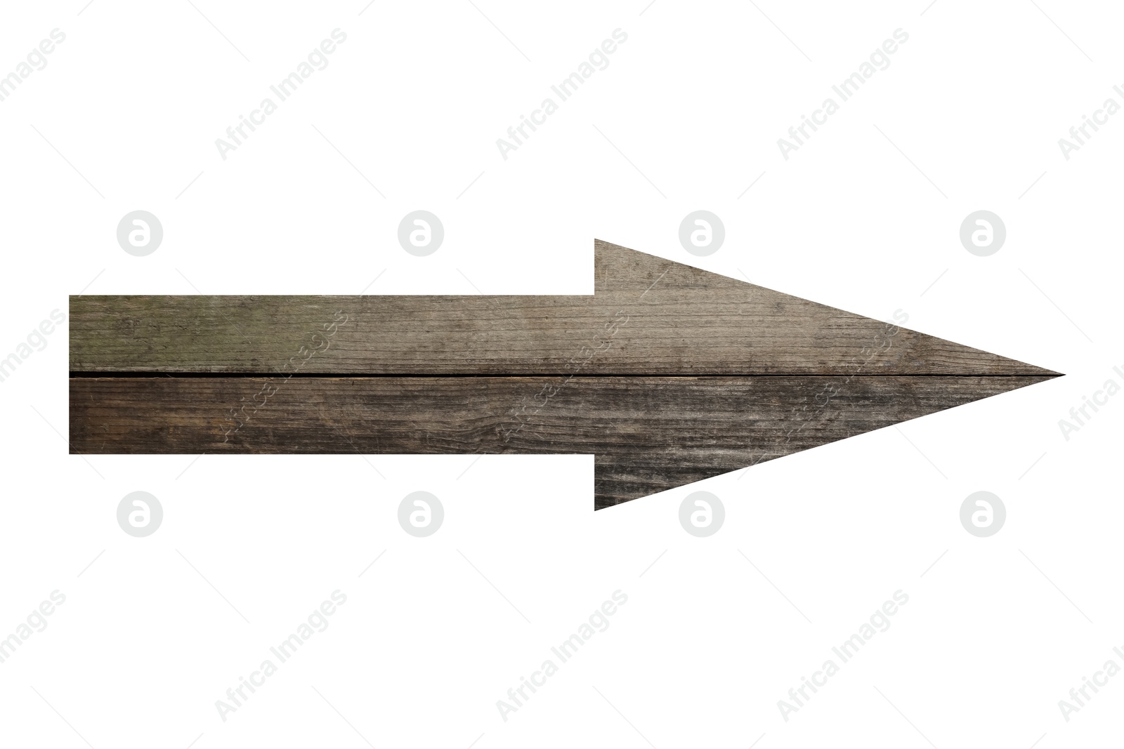 Image of Arrow with wooden texture isolated on white