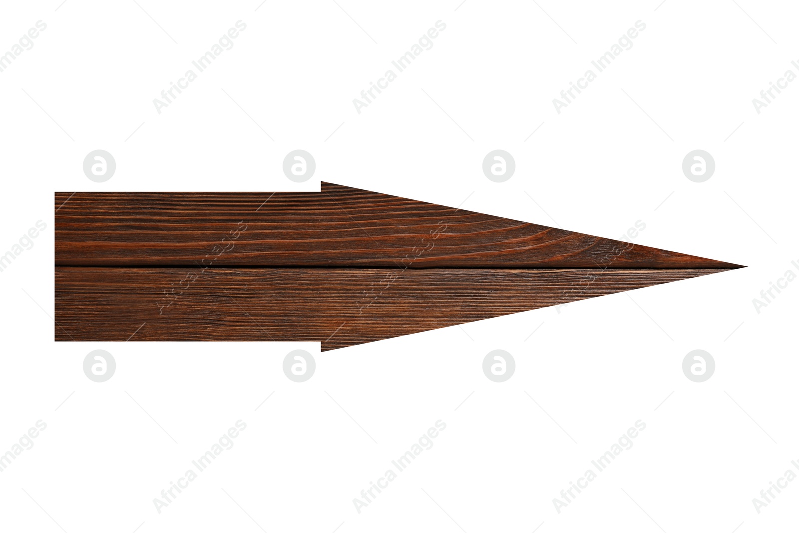 Image of Arrow with wooden texture isolated on white