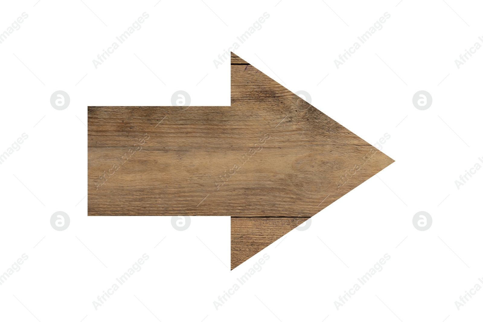 Image of Arrow with wooden texture isolated on white