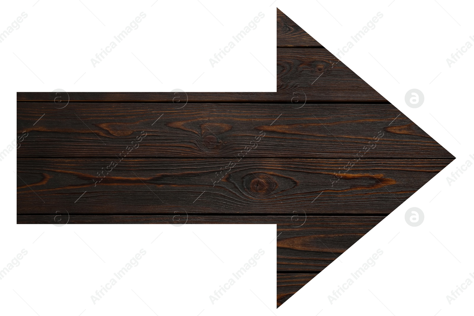 Image of Arrow with wooden texture isolated on white