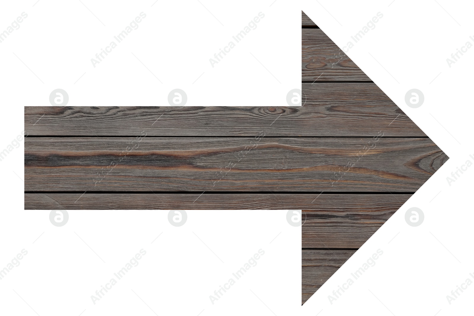 Image of Arrow with wooden texture isolated on white