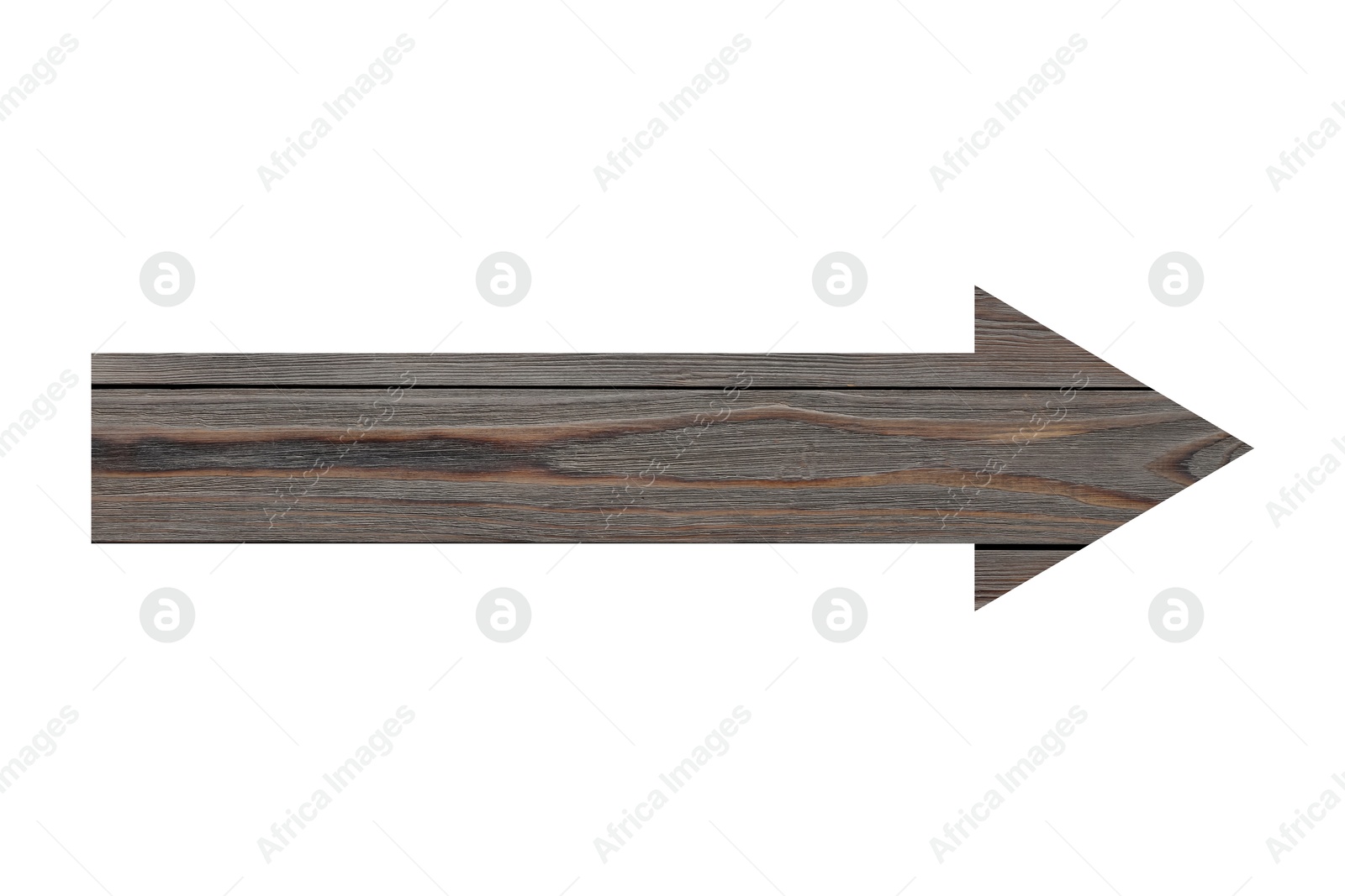 Image of Arrow with wooden texture isolated on white