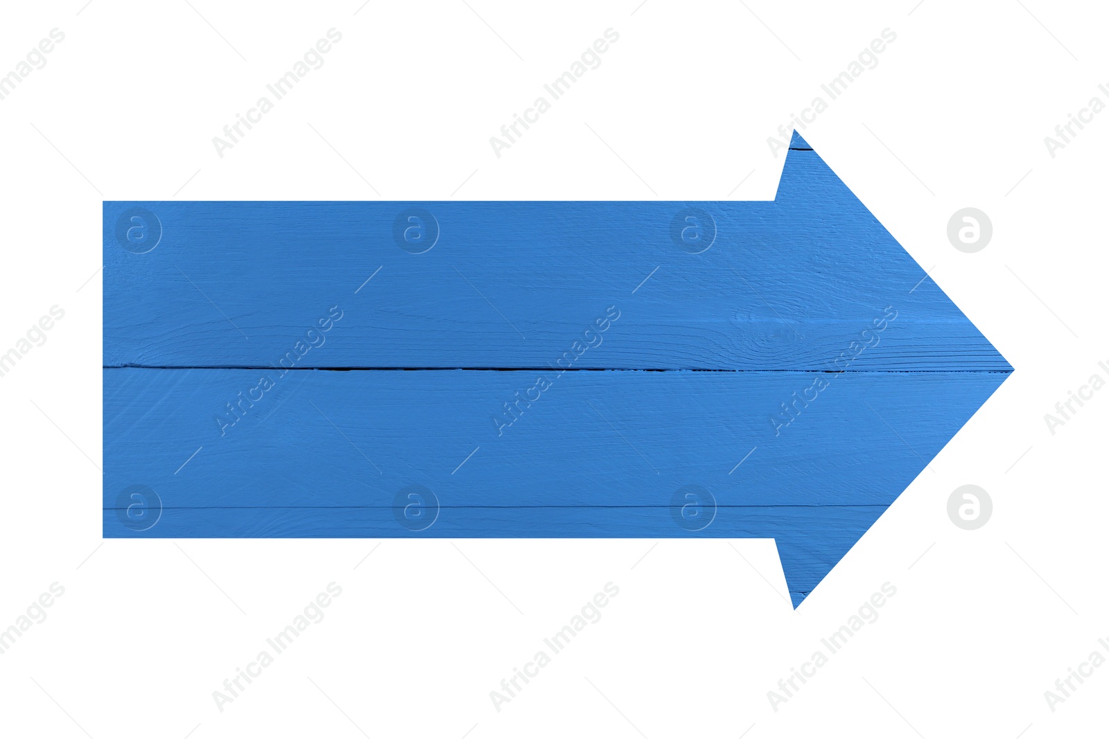 Image of Arrow with blue wooden texture isolated on white