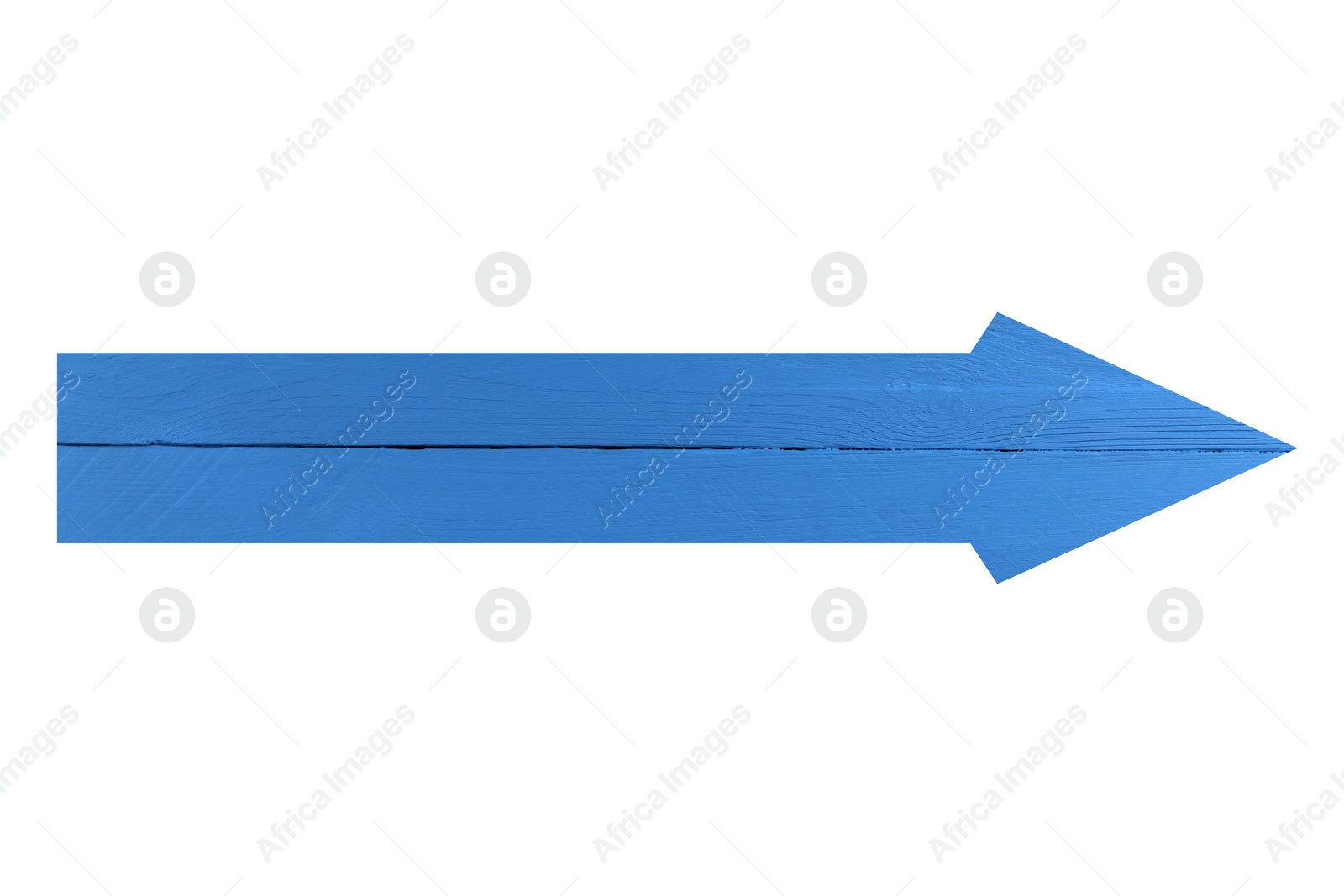 Image of Arrow with blue wooden texture isolated on white