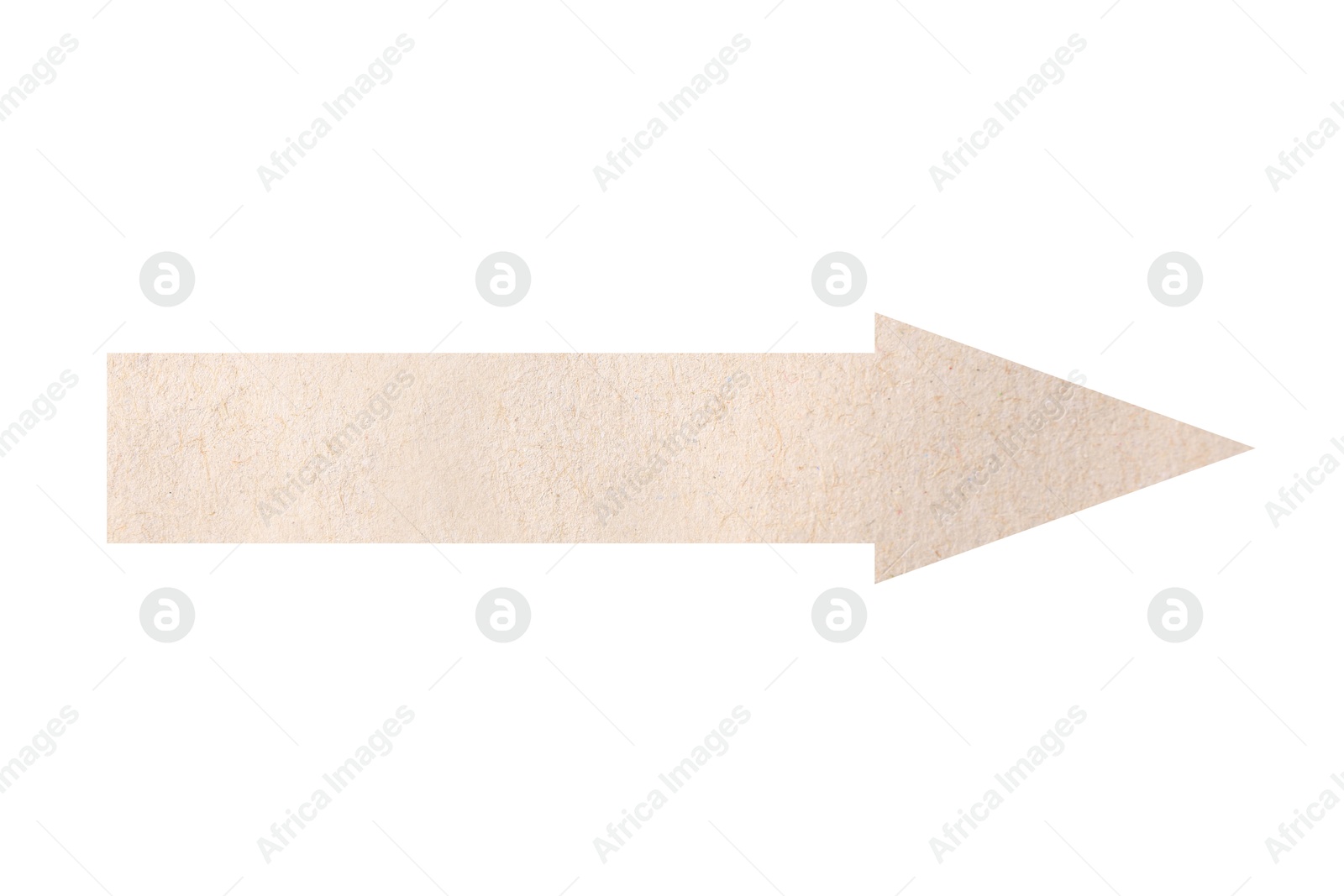 Image of Arrow with texture of paper isolated on white