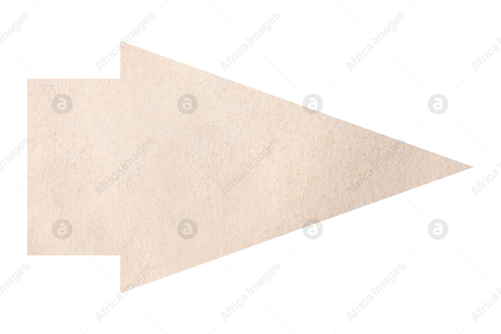 Image of Arrow with texture of paper isolated on white