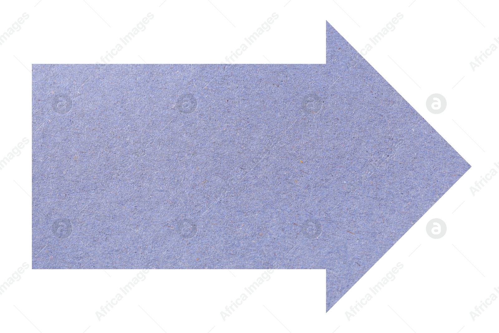 Image of Arrow with texture of lavender color paper isolated on white