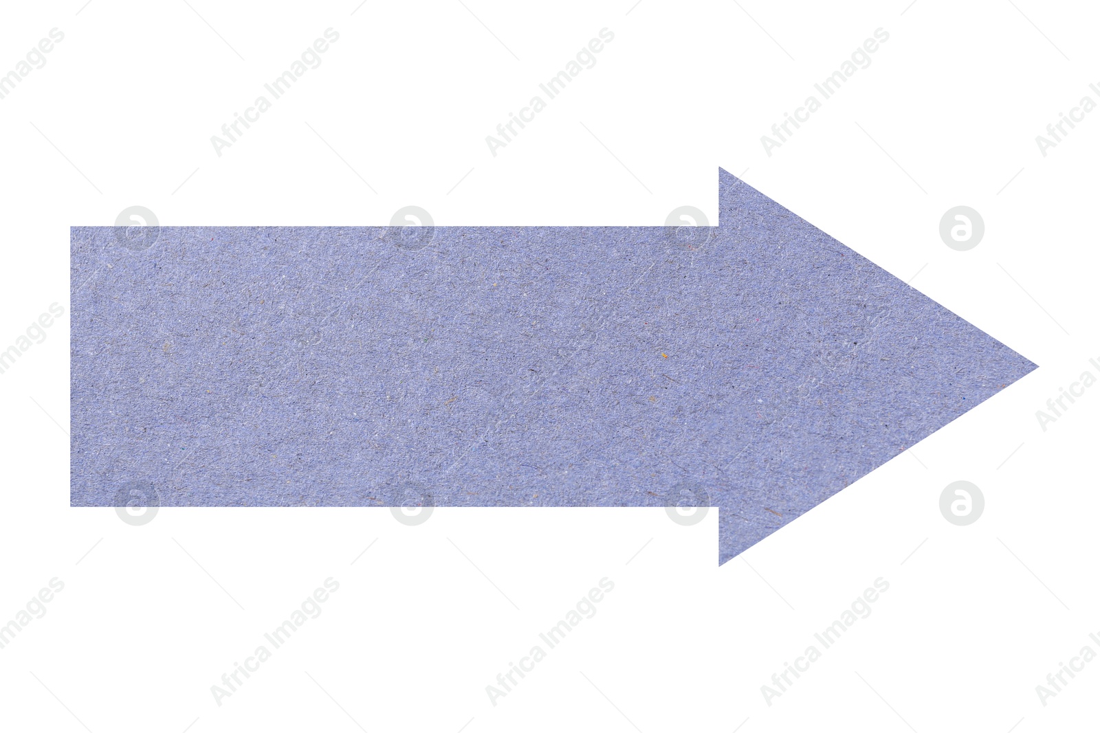 Image of Arrow with texture of lavender color paper isolated on white