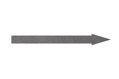 Image of Arrow with texture of grey paper isolated on white