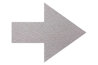 Image of Arrow with texture of light grey paper isolated on white